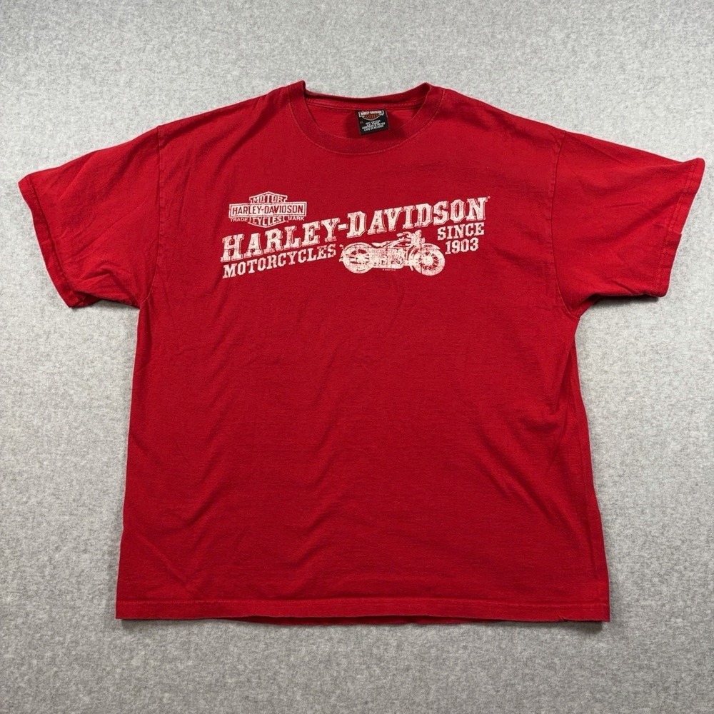 Harley-Davidson Shirt Mens XL Red Short Sleeve Cool Springs Franklin TN Tee